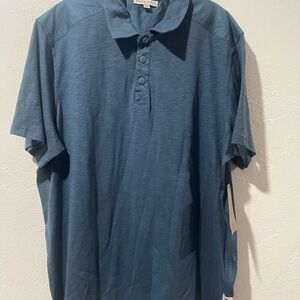 Frye and Co. men's regular fit short sleeve polo shirt in blue xxl
